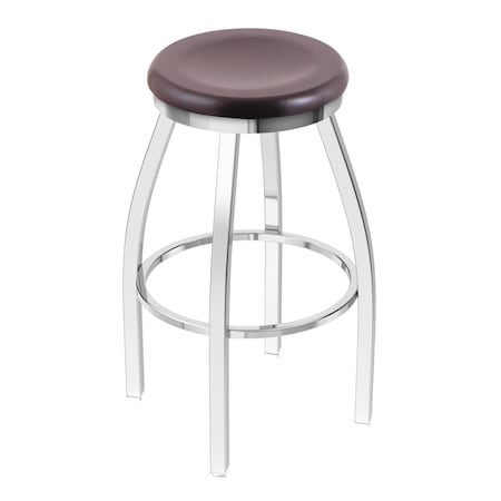 Holland Bar Stool Co 25" Swivel Counter Stool, Chrome Finish, Dark Cherry Maple Seat 80225CHDCMpl